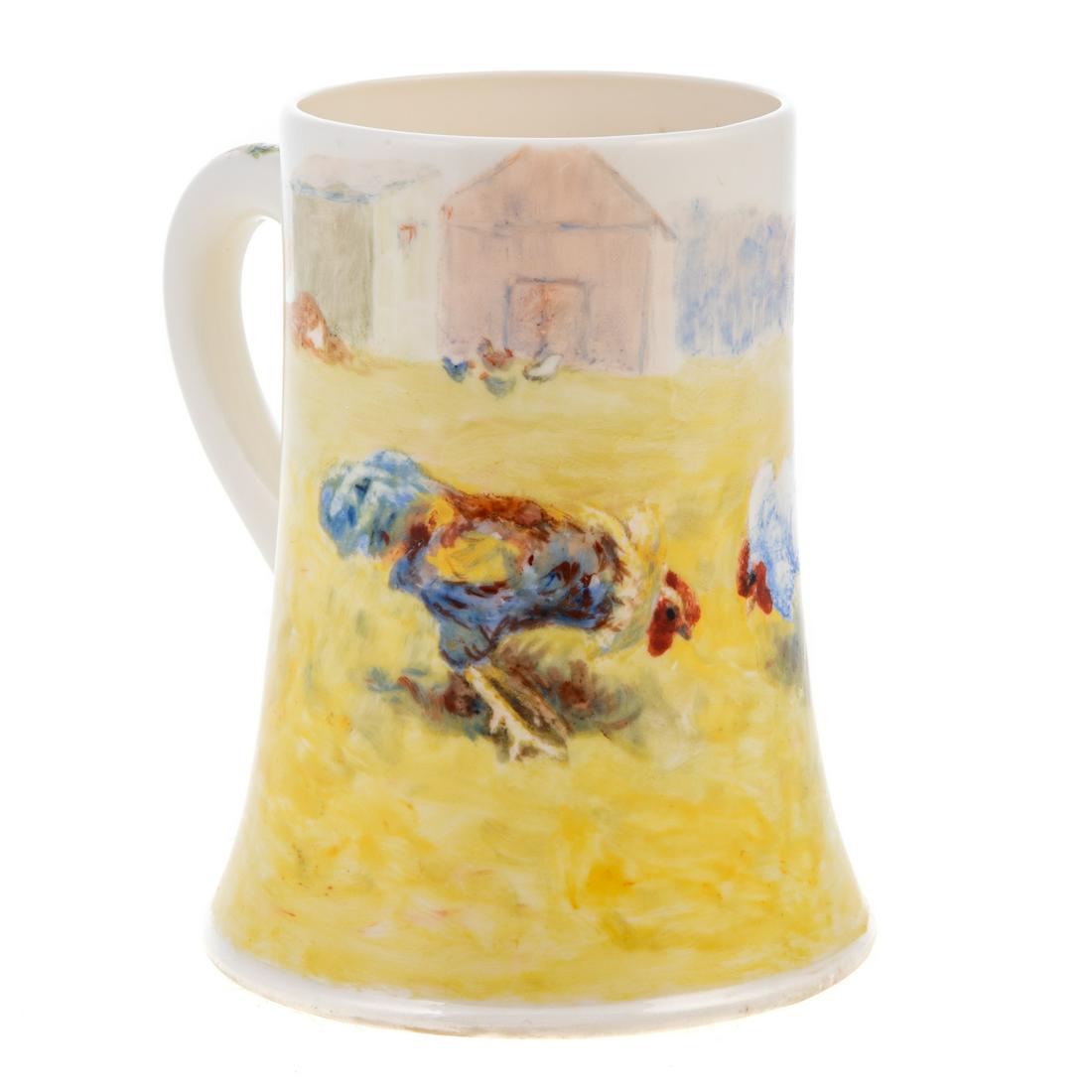 Salmagundi Club, Cock Fight Painted Mug (1 of 7)