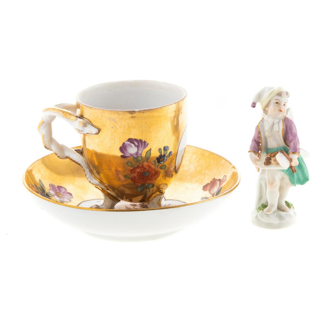 Meissen Teacup & Saucer & German Figure (1 of 9)