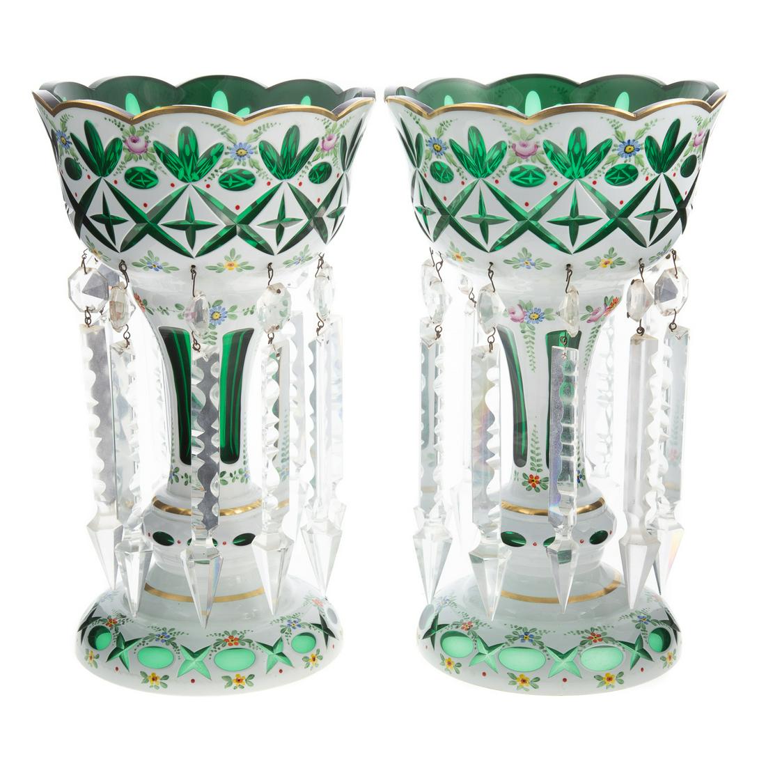 A Pair of Continental Glass Lustres (1 of 5)