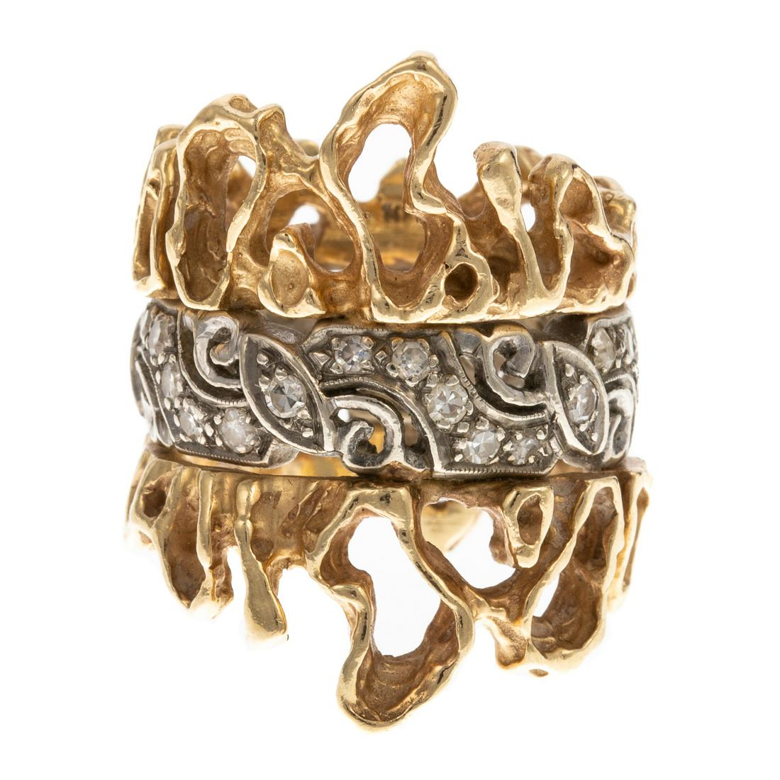 A Custom Designed 14K Bi-Color Gold Vintage Ring (1 of 6)