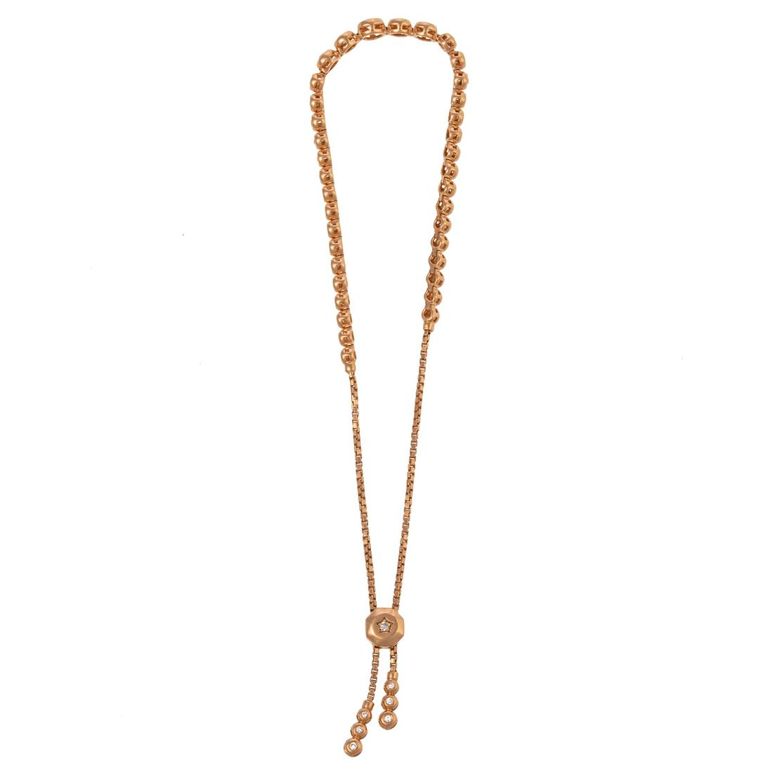 A 14K Rose Gold Diamond Adjustable Bracelet (1 of 4)