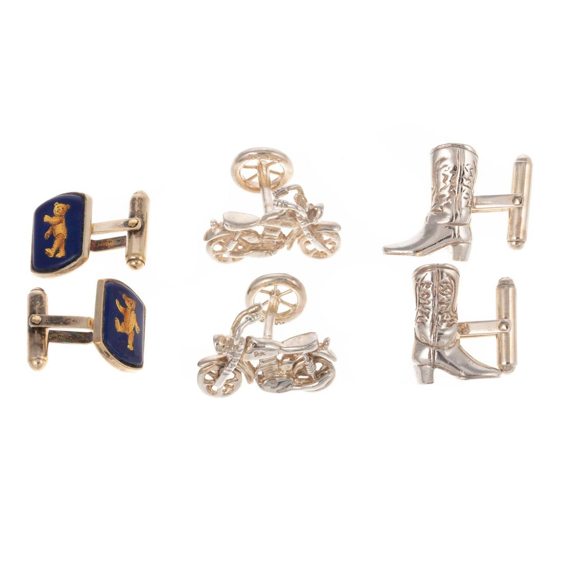 A Trio of Sterling Cufflinks (1 of 8)