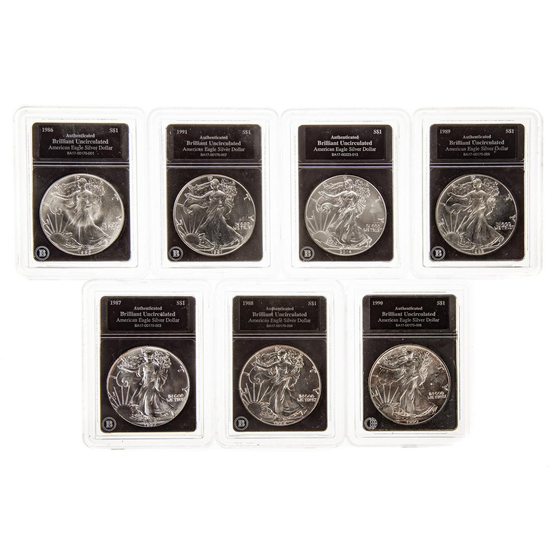 Seven Silver Eagles in Nice Collector's Box (1 of 6)