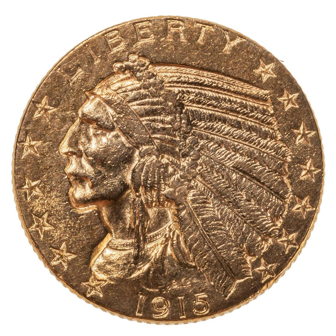 1915 $5 Indian Gold Half Eagle AU Details (1 of 3)