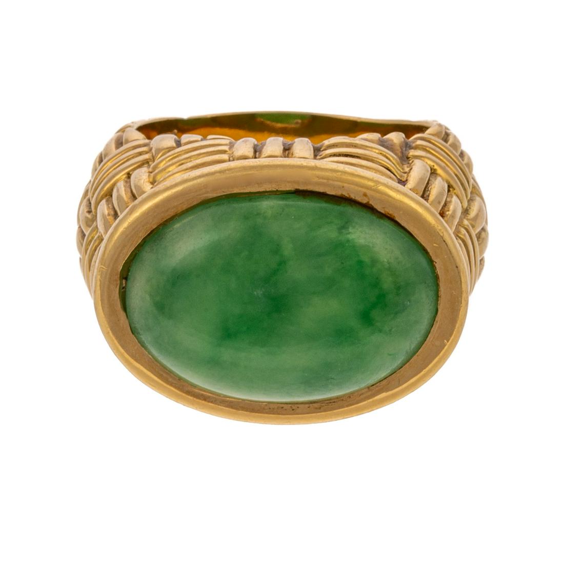An 18K Bezel-Set Jade Ring by Gumuchian (1 of 5)