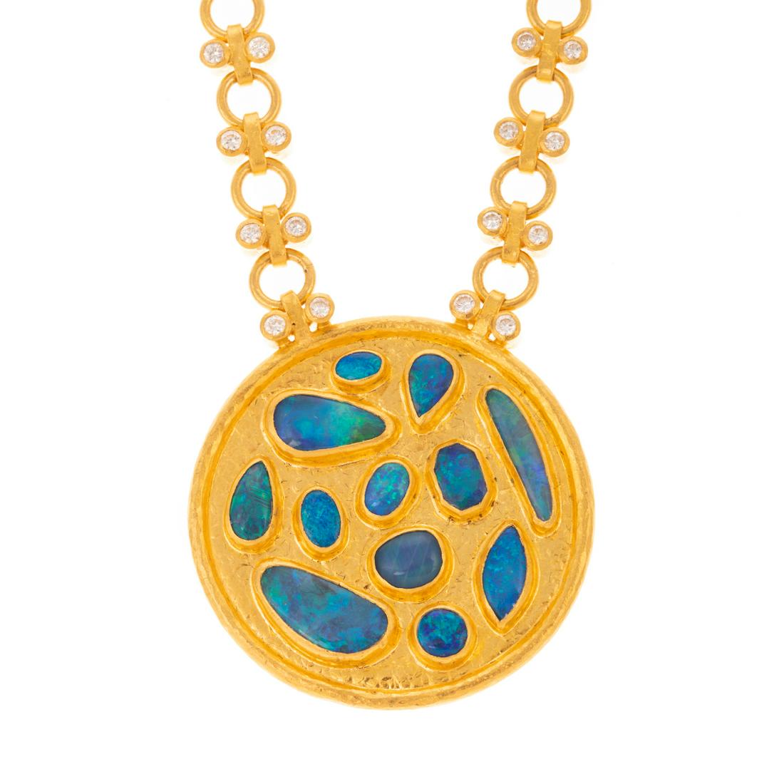 An Opal & Diamond Necklace in 22K by Gurhan (1 of 7)