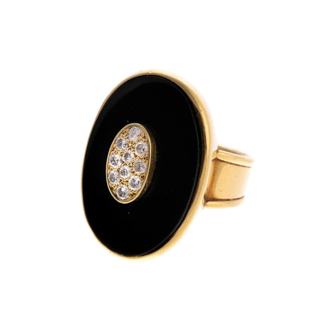 A VCA Pave Diamond & Onyx Ring in 18K (1 of 6)