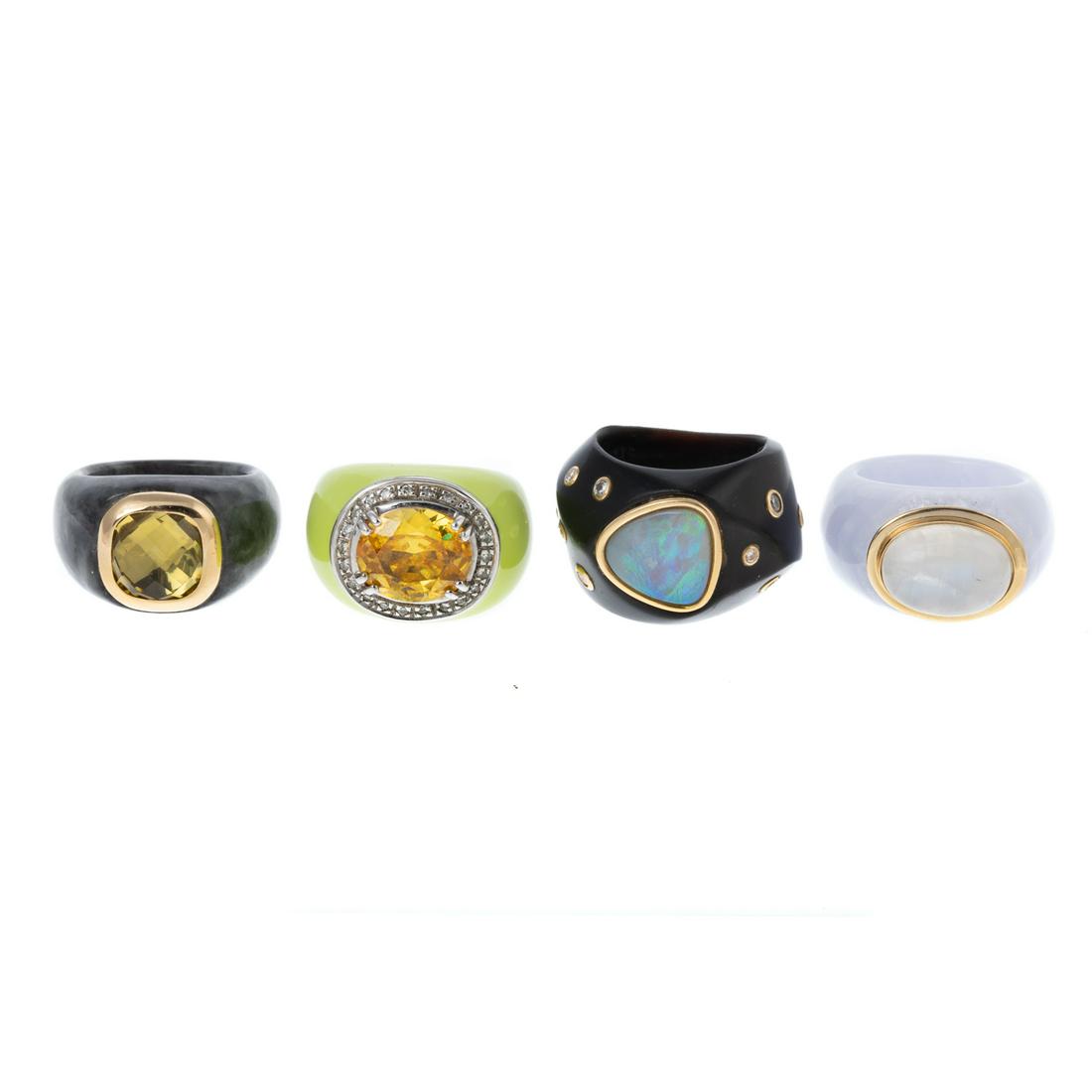A Collection of Modern Gemstone Rings (1 of 8)