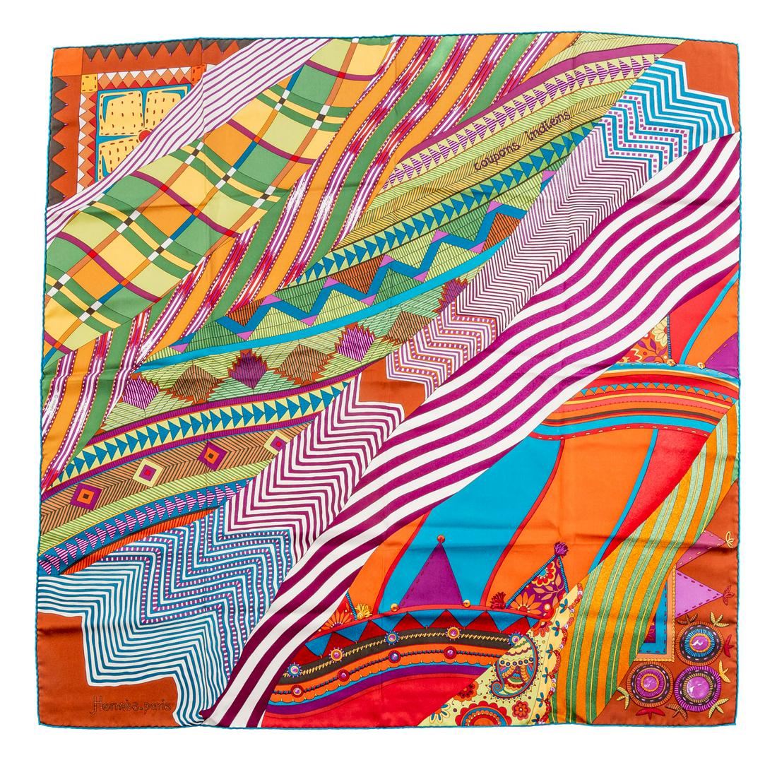 An Hermes “Coupons Indiens” Silk Scarf 90 (1 of 5)