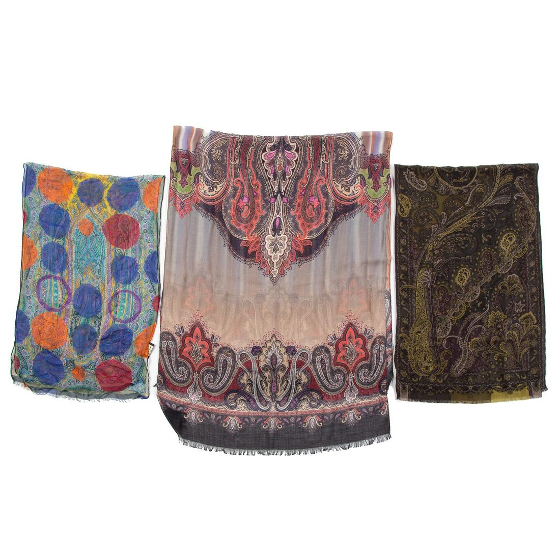 Three Etro Silk, Wool and Chiffon Mufflers (1 of 7)