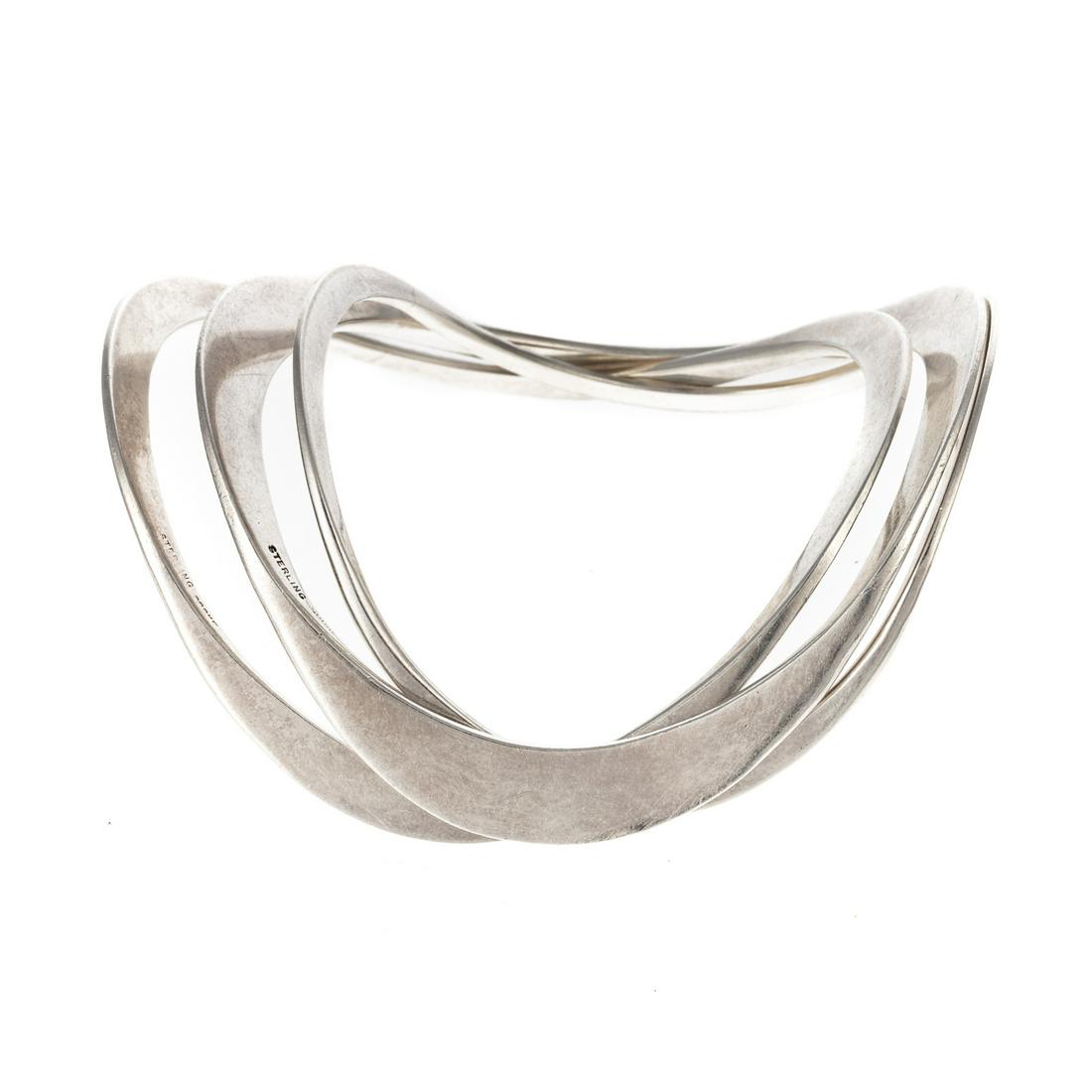 A Trio of Sterling Bangles by Betty Cooke (1 of 5)