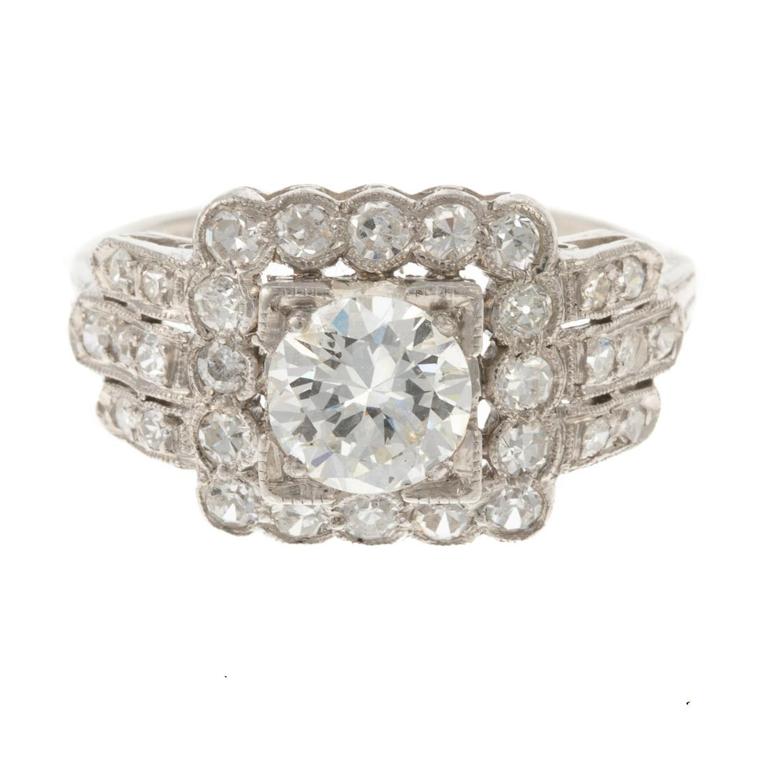 A Vintage Diamond Cluster Ring in Platinum (1 of 6)