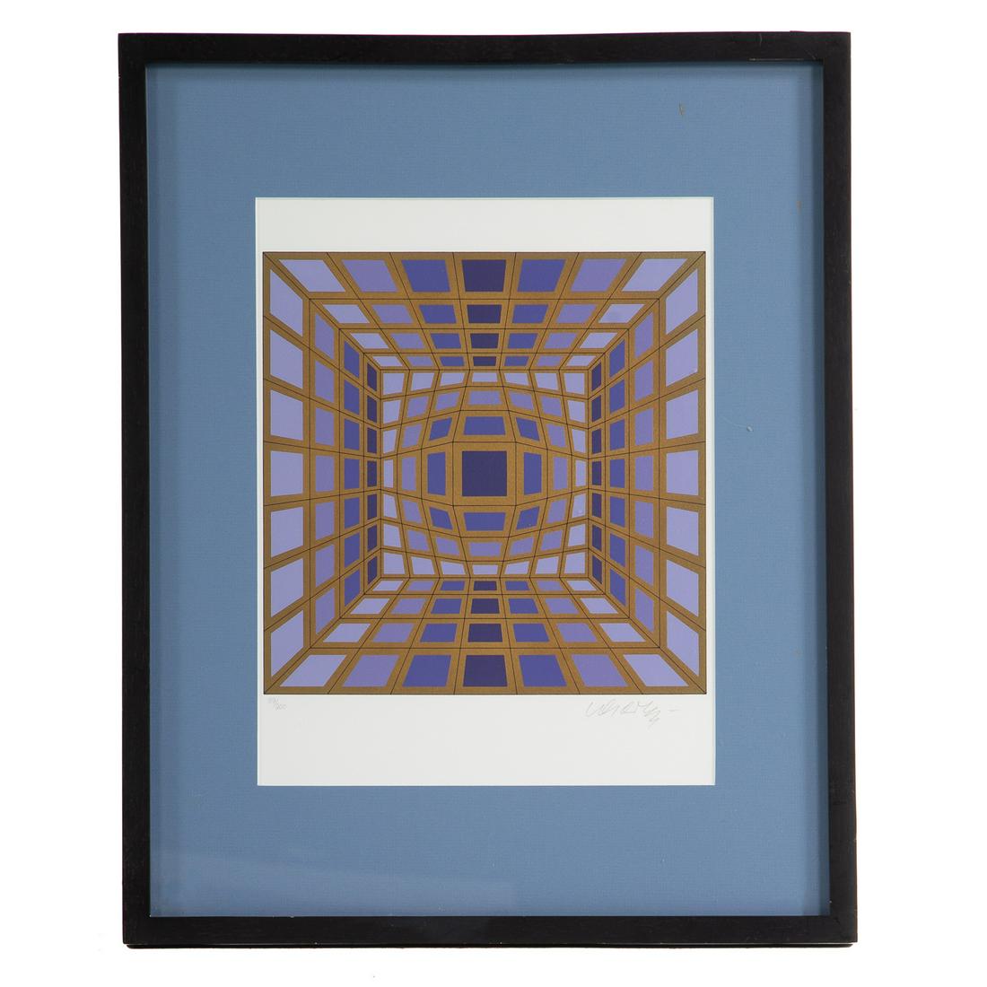 Victor Vasarely. Untitled Abstract, serigraph: (Hungarian/French, 1906-1997). Serigraph, ed. 39/200, image size: 10 1/4 x 10 1/4 in., framed. Private collection, Alexandria, VA.