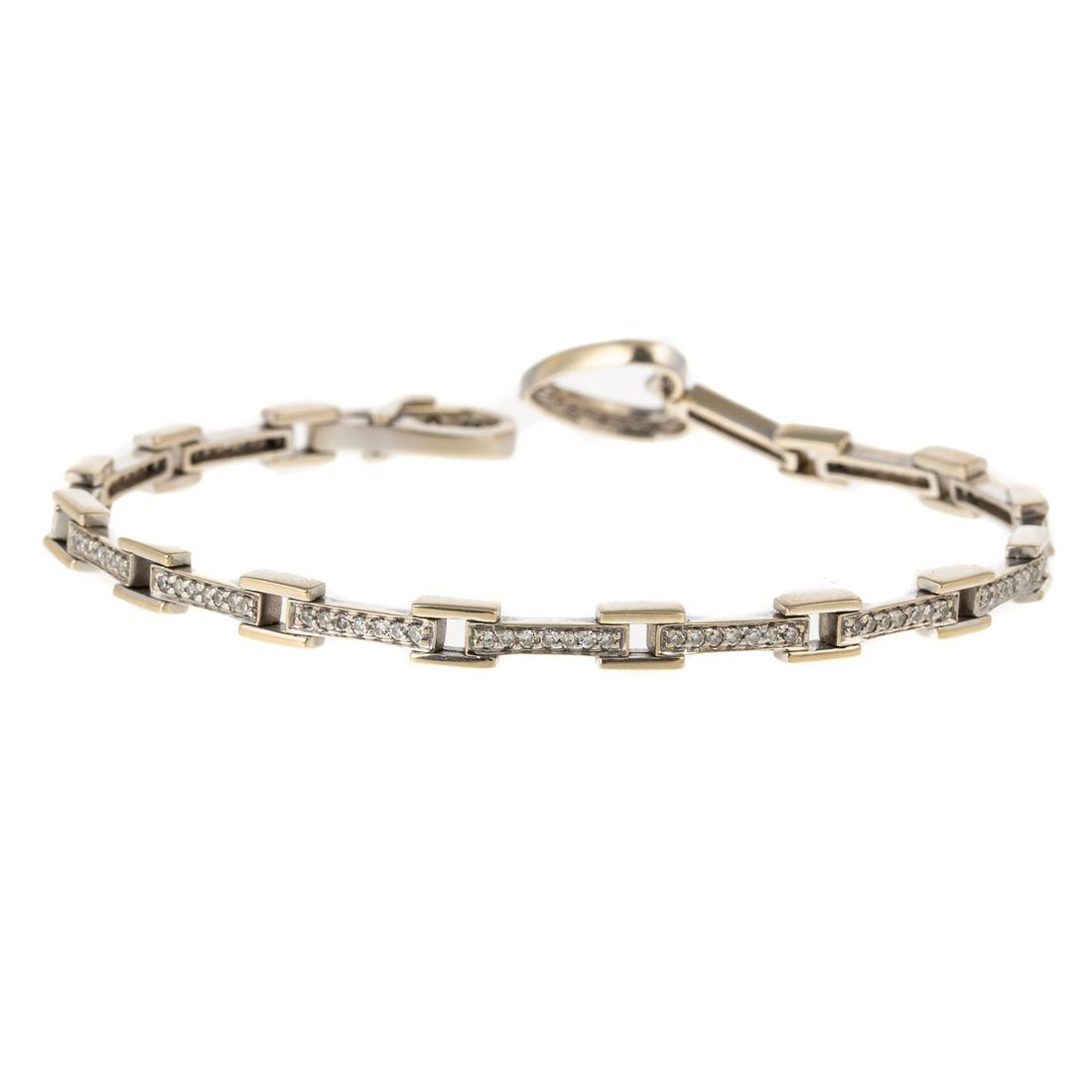 A Diamond Link Bracelet with Heart Clasp in 14K (1 of 5)