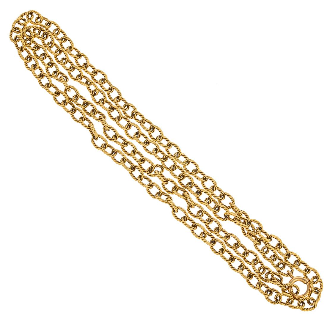 A 14K Yellow Gold Ribbed Oval Link Chain (1 of 3)