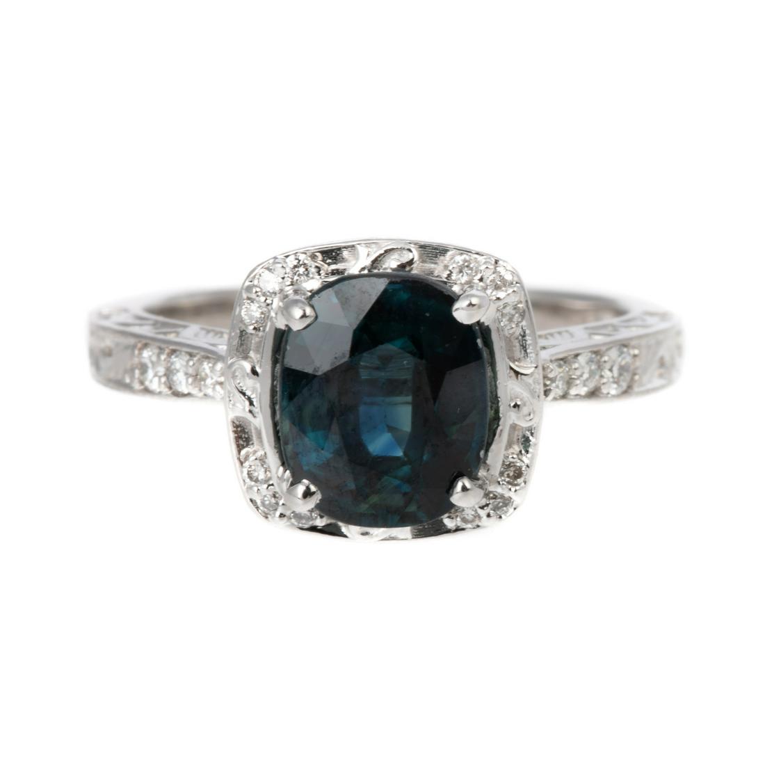 A 2.52 Unheated Sapphire & Diamond Ring (1 of 7)