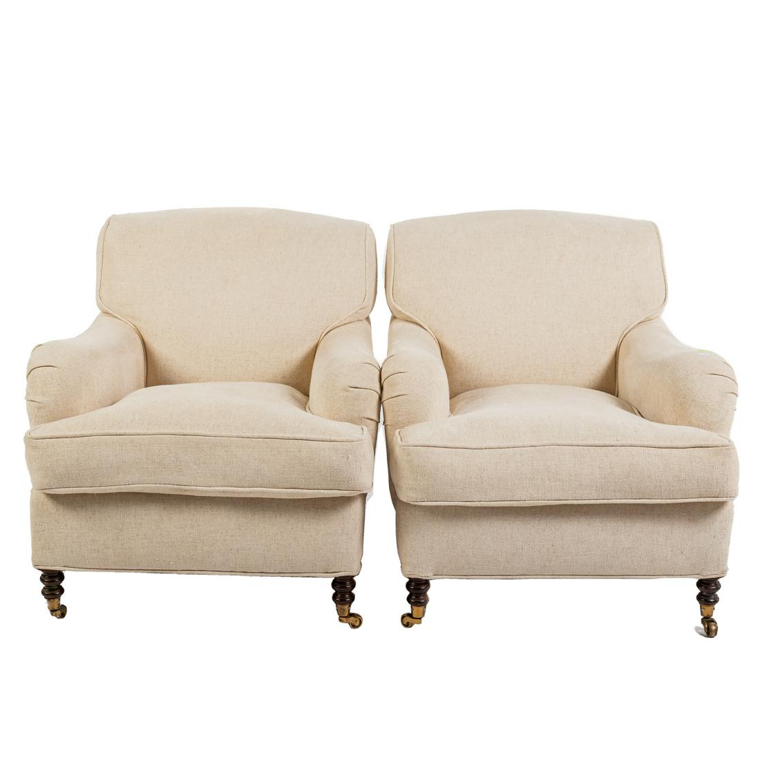 A Pair Of George Smith Upholstered Club Chairs