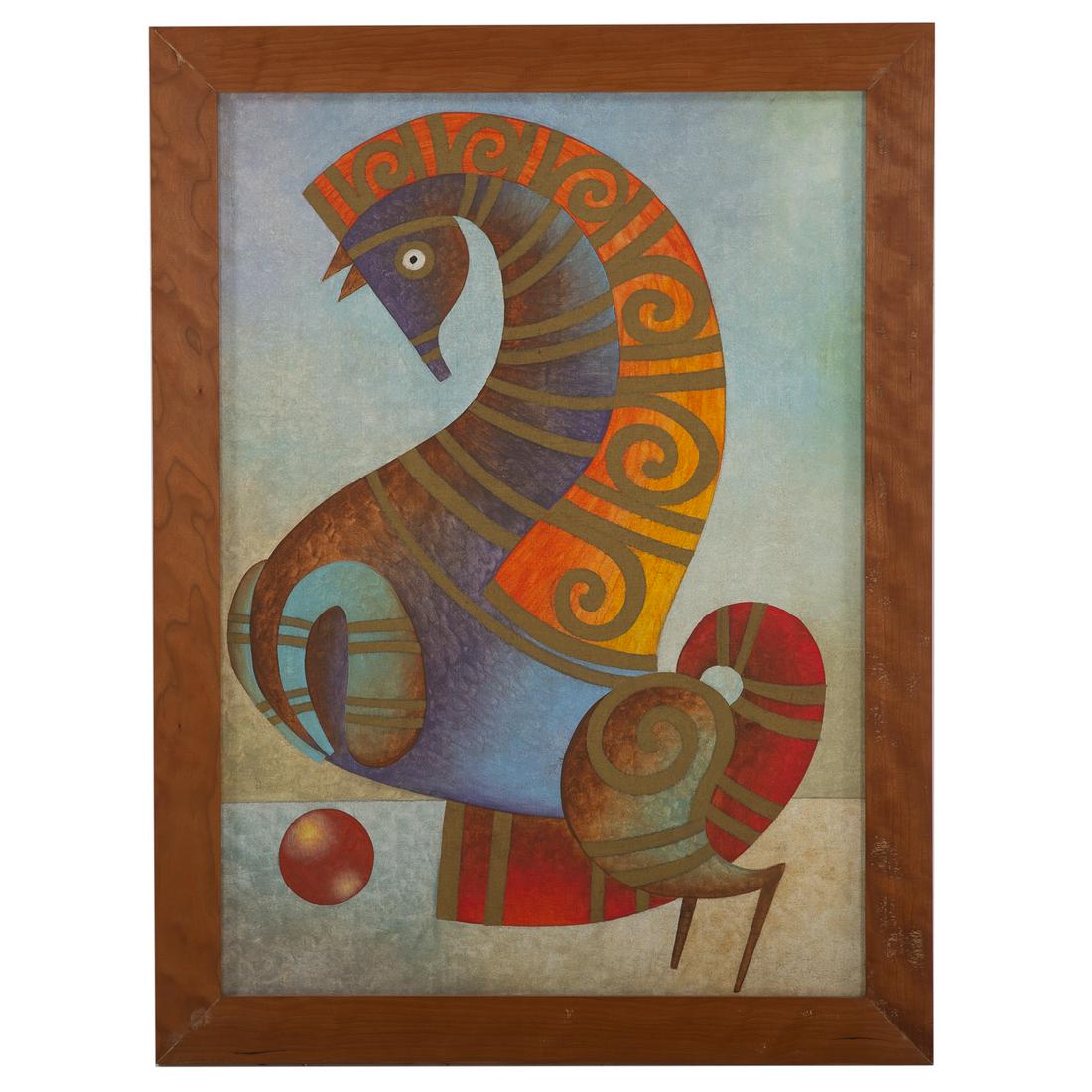 Jose Maria de Servin. "Horse," oil: (Mexican, 1917-1983). Oil on canvas, unsigned, 27 1/2 x 19 3/4 in., framed.