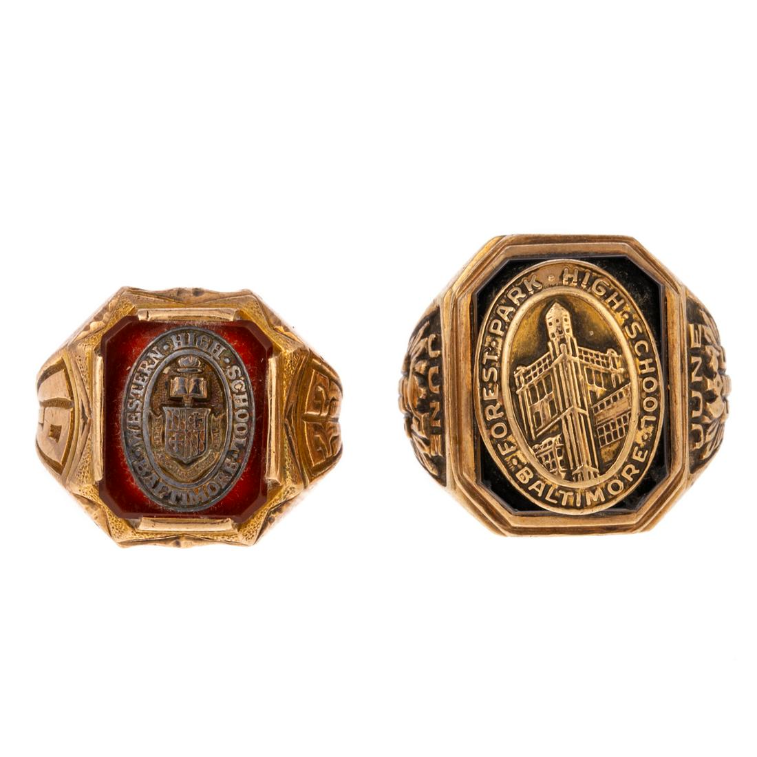 A Pair of Vintage Class Rings in 10K (1 of 9)