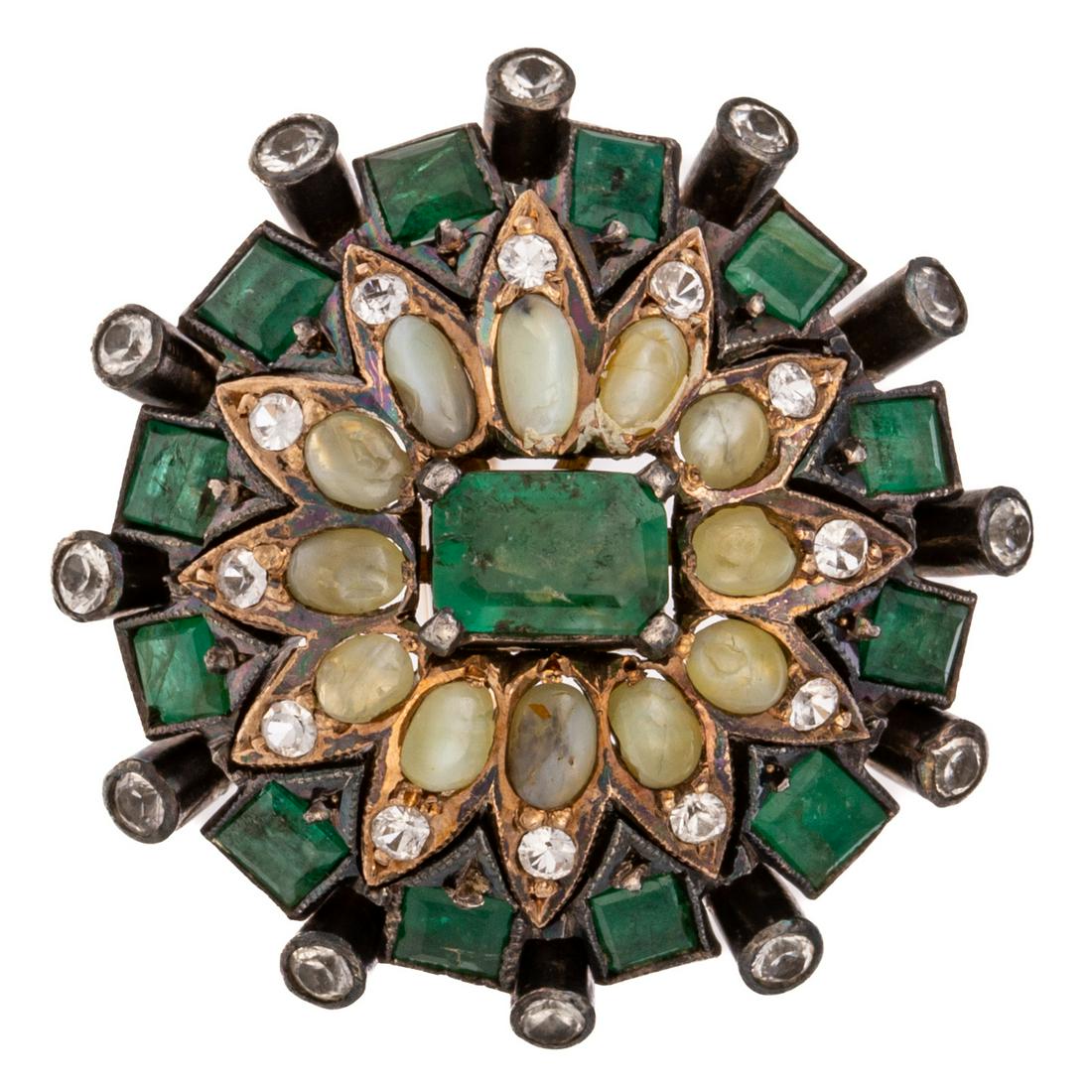 A Vintage Starburst Emerald & Cat's Eye Ring (1 of 4)