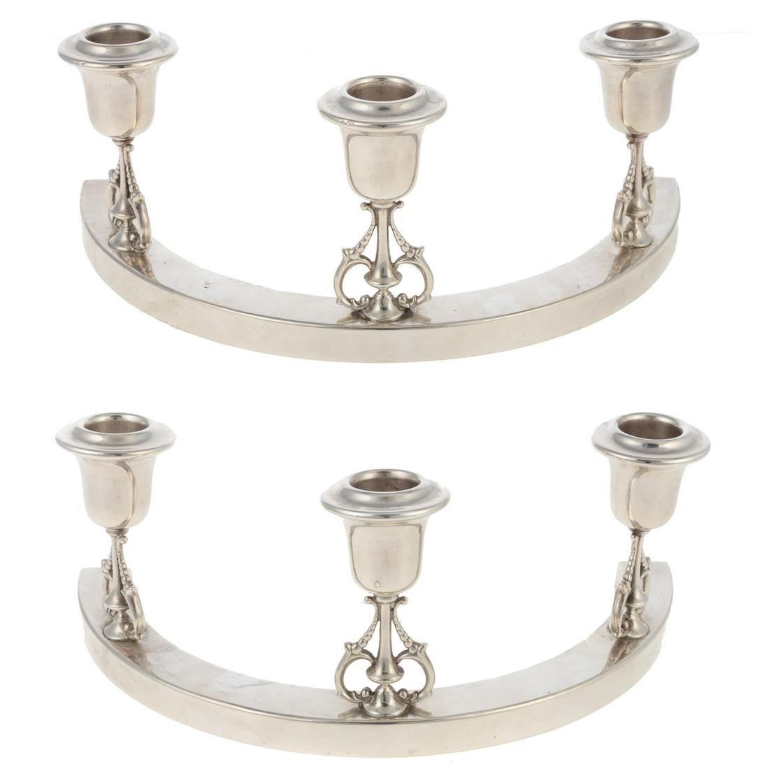 A Pair of Currier & Roby Sterling Modernist Candelabra (1 of 6)