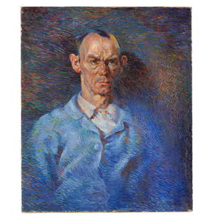 John Pierce Barnes. Portrait, oil: (American, 1895-1952). Oil on canvas, signed "John P. Barnes" lr, 30 x 25 1/4 in., unframed. From the private collection of The Twistback Art Conservancy, Oxford, PA.