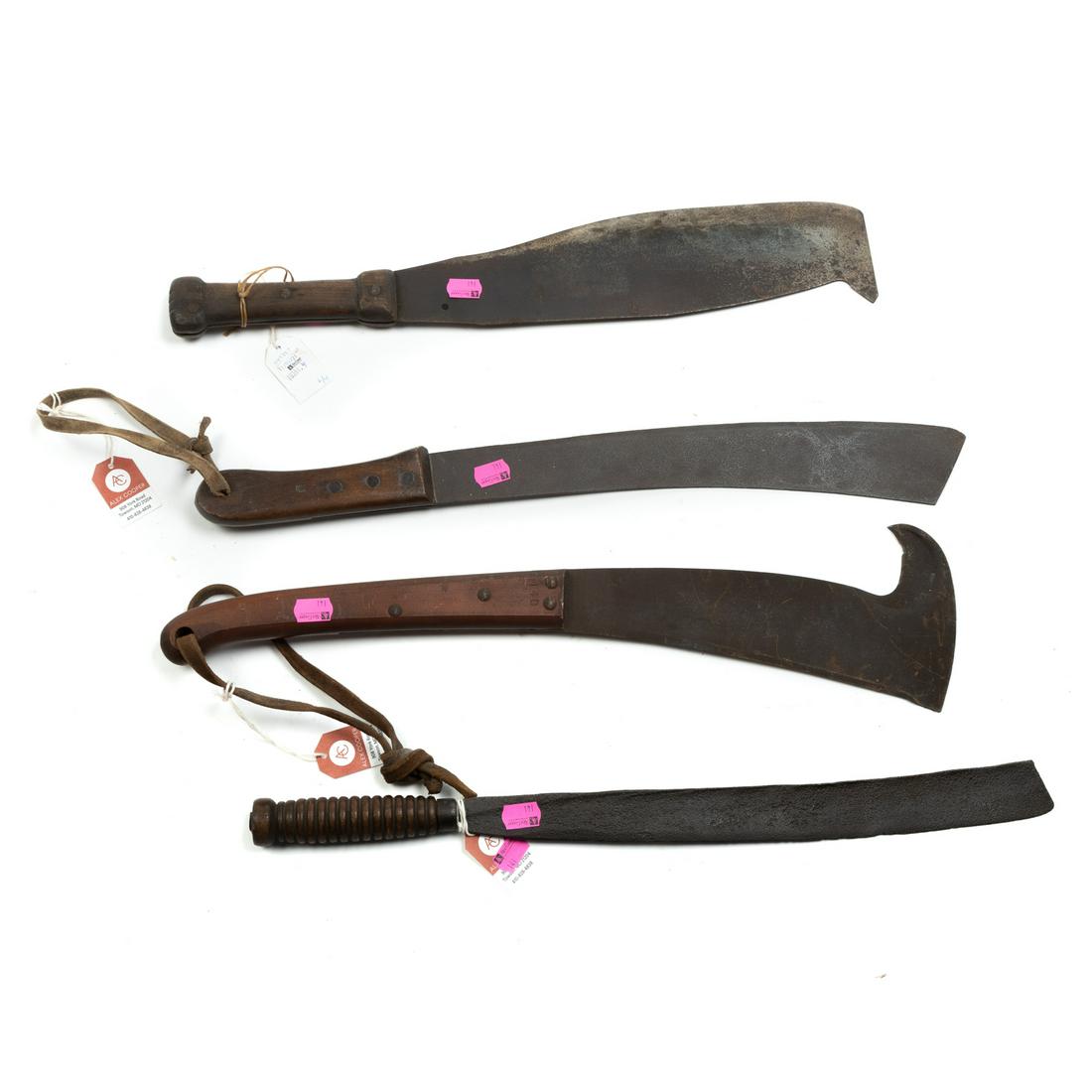 Four Assorted Machetes: All approximately 21" overall.