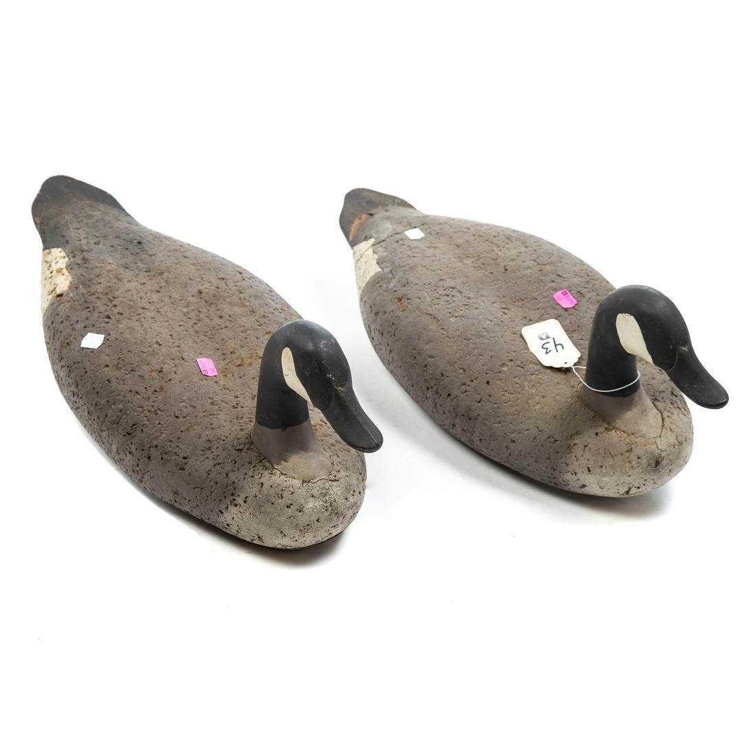 Two Life Size Cork Goose Working Decoys: .