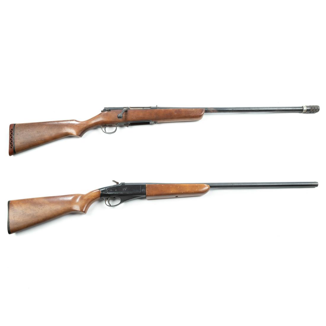Two Shotguns: Glenfield model 50, 12ga. bolt action shotgun, 25" barrel, no magazine; and Sears model 101.100, single shot 16ga., 28" barrel. This weapon requires a NICS background check.