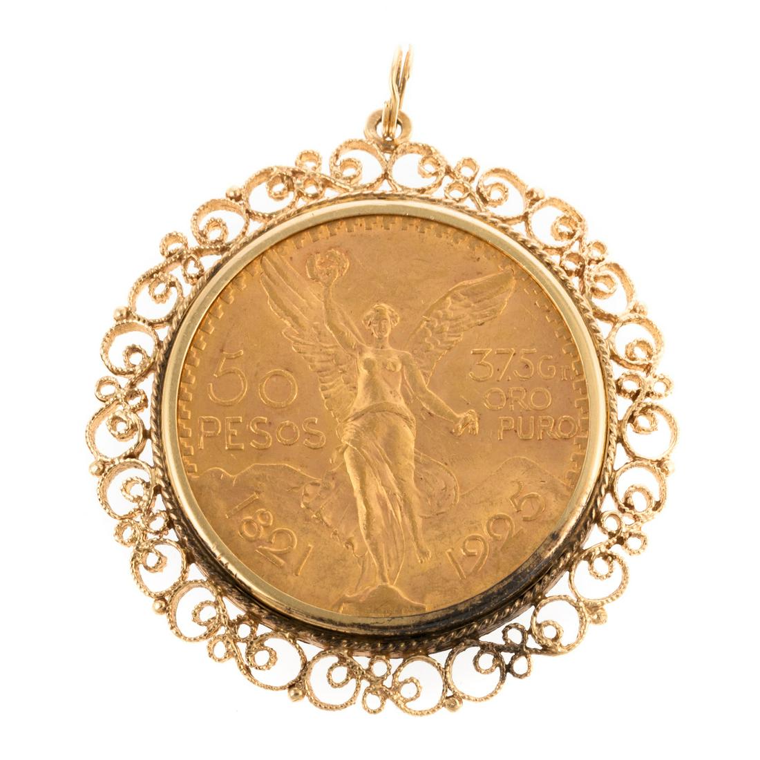 A 1925 Mexican Gold 50 Pesos Pendant (1 of 4)