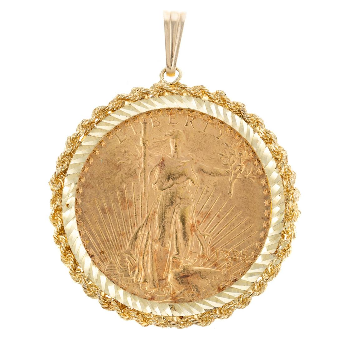 A 1925 $20 Saint Gaudens Double Eagle Pendant (1 of 3)