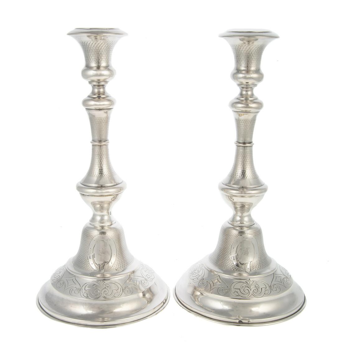 A Pair of Austro-Hungarian Silver Candlesticks (1 of 6)