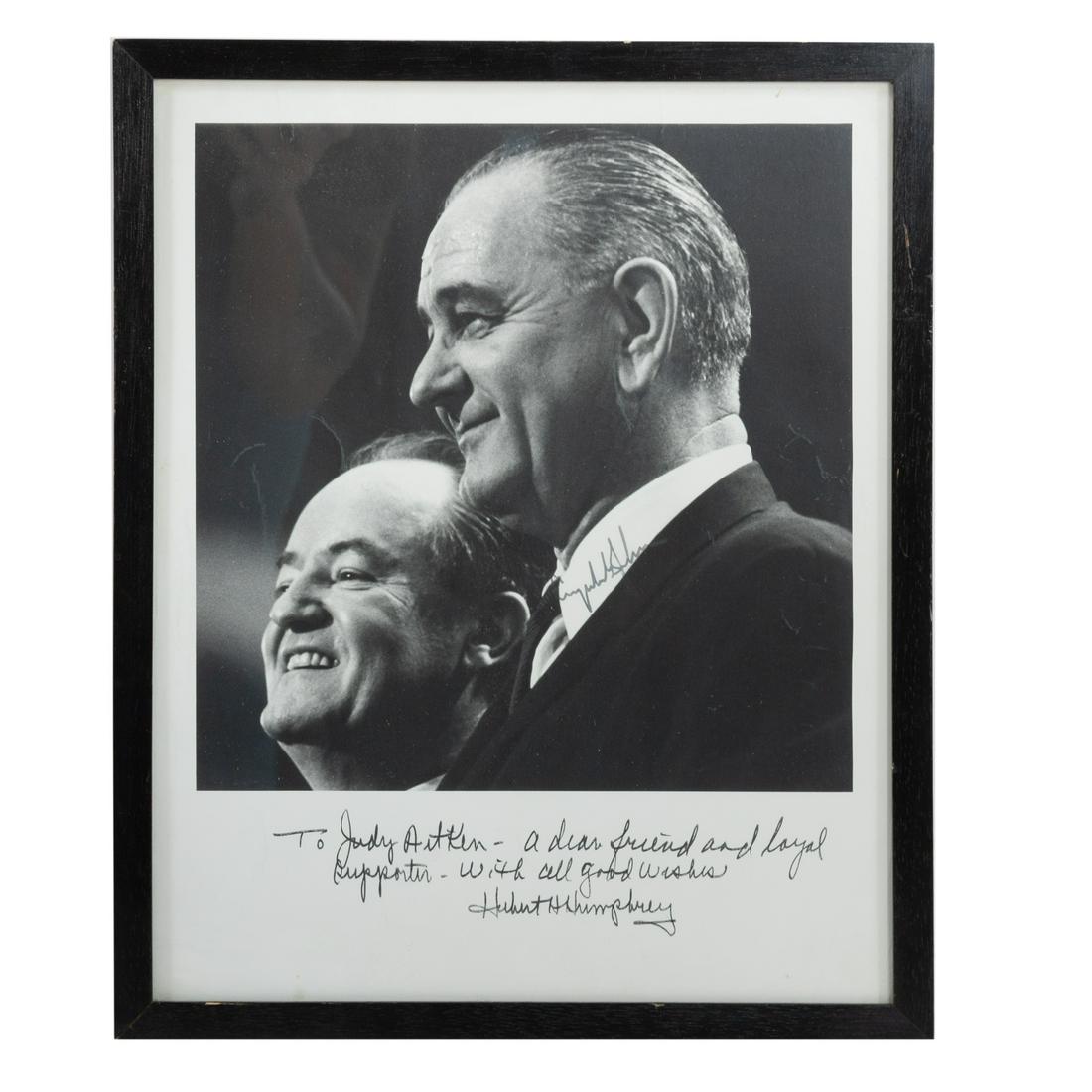 Hubert Humphrey & Lyndon Johnson Photo, Signed (1 of 3)