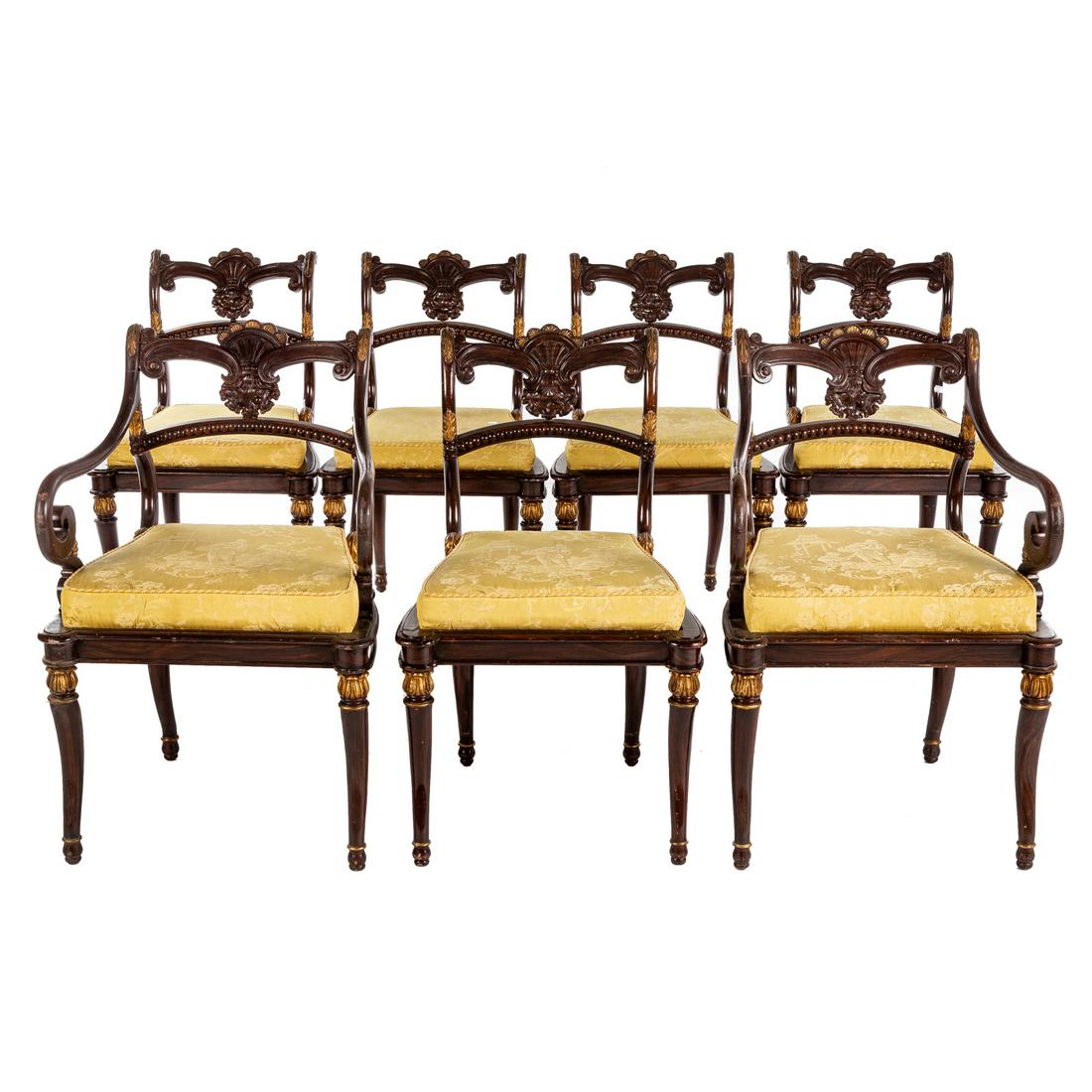 Seven Smith & Watson Regency Style Dining Chairs (1 of 8)