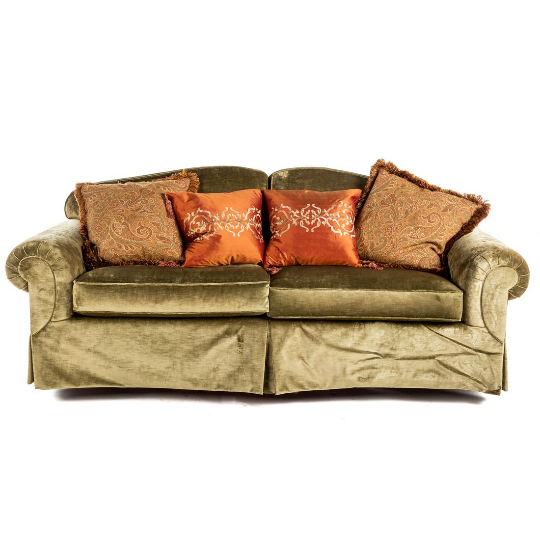 Contemporary Custom Velvet Upholstered Sofa (1 of 4)