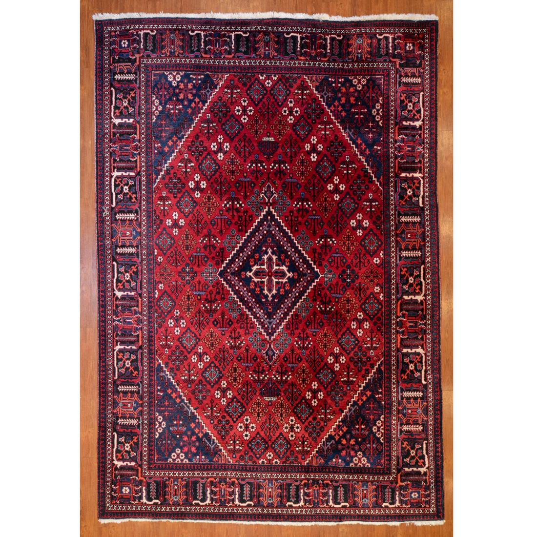 Joshegan Rug, Persia, 7.11 x 11.6: Third quarter-20th century; hand-knotted, wool pile.