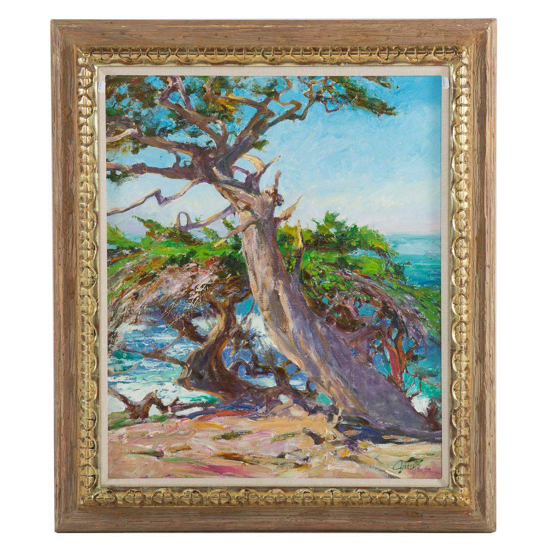Walt Gonske. "Cypress at Pescadero Point," oil (1 of 5)