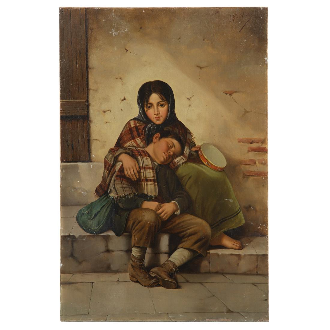 John Califano. Beggar Children, oil (1 of 5)
