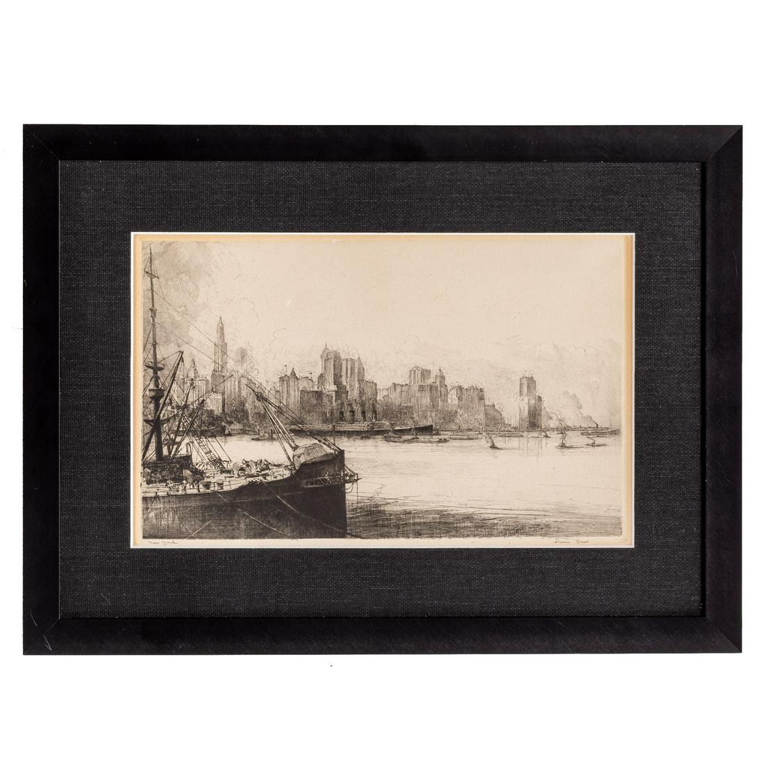Louis Orr. "View of New York City," etching (1 of 5)