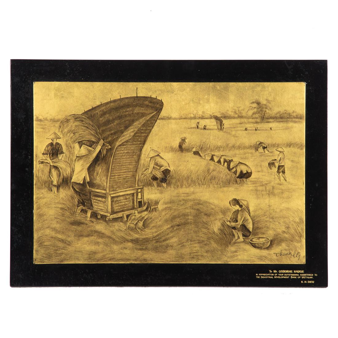 Nguyen Thanh Le. Harvest Time, lacquer (1 of 3)