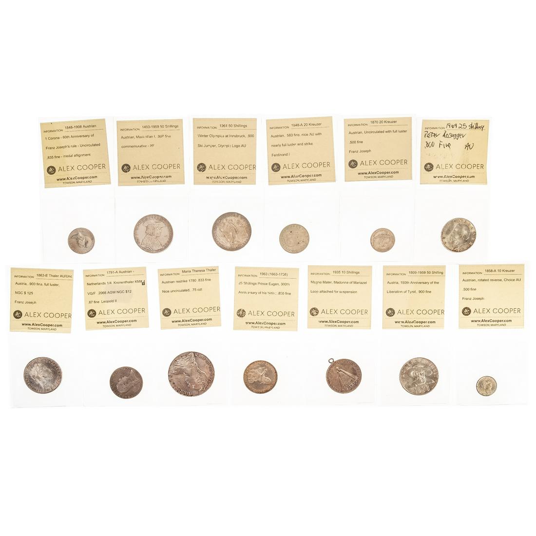 Large Group of Austrian Silver Coins 1791-1969 (1 of 10)
