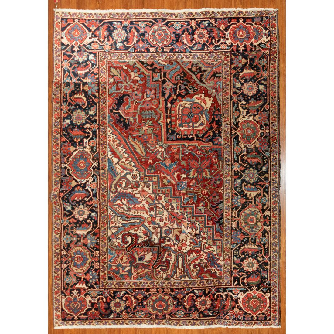Heriz Rug, Persia, 5.2 x 6.10: Third quarter-20th century; hand-knotted, wool pile.