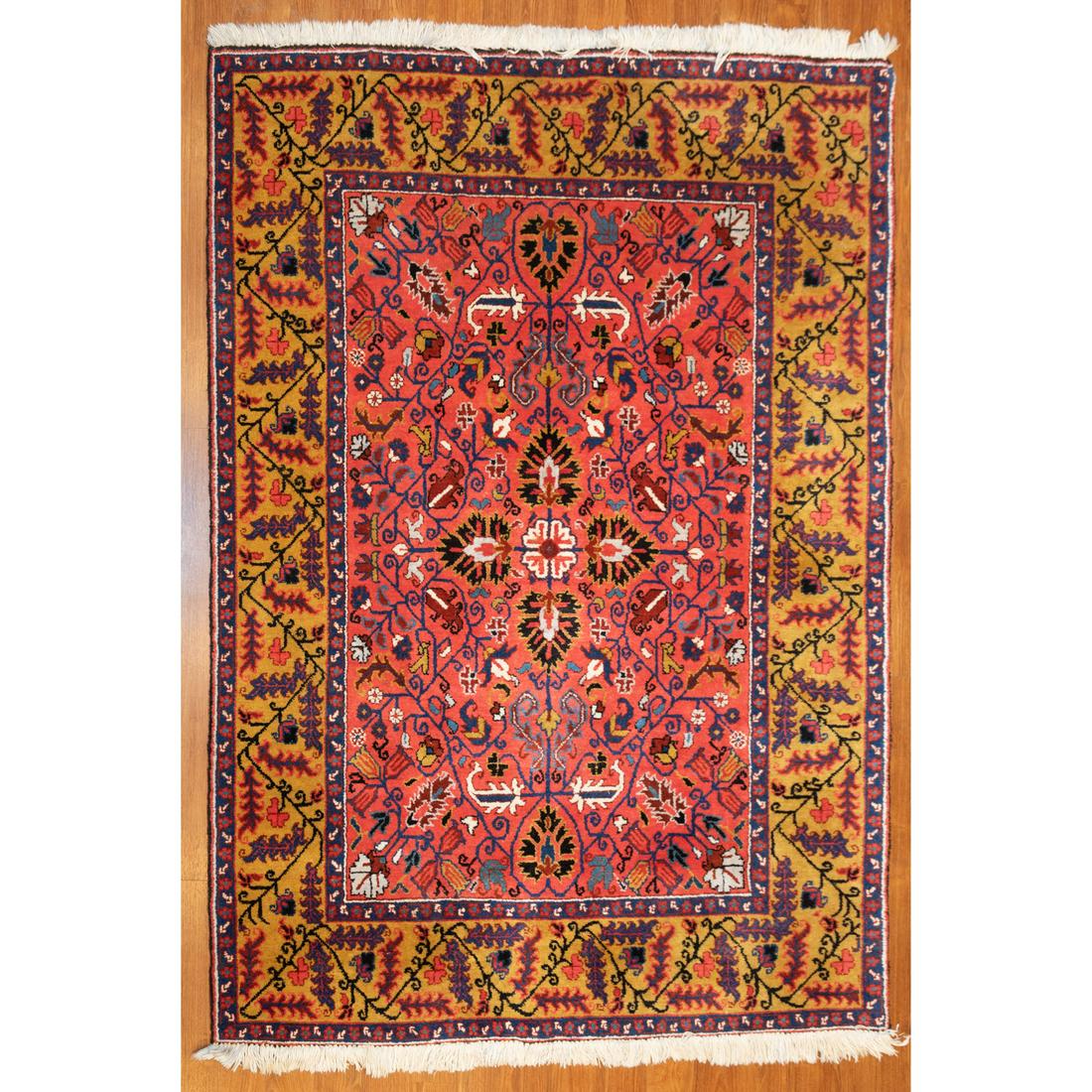 Heriz Rug, Persia, 4.9 x 6.7: Fourth quarter-20th century; hand-knotted, wool pile.