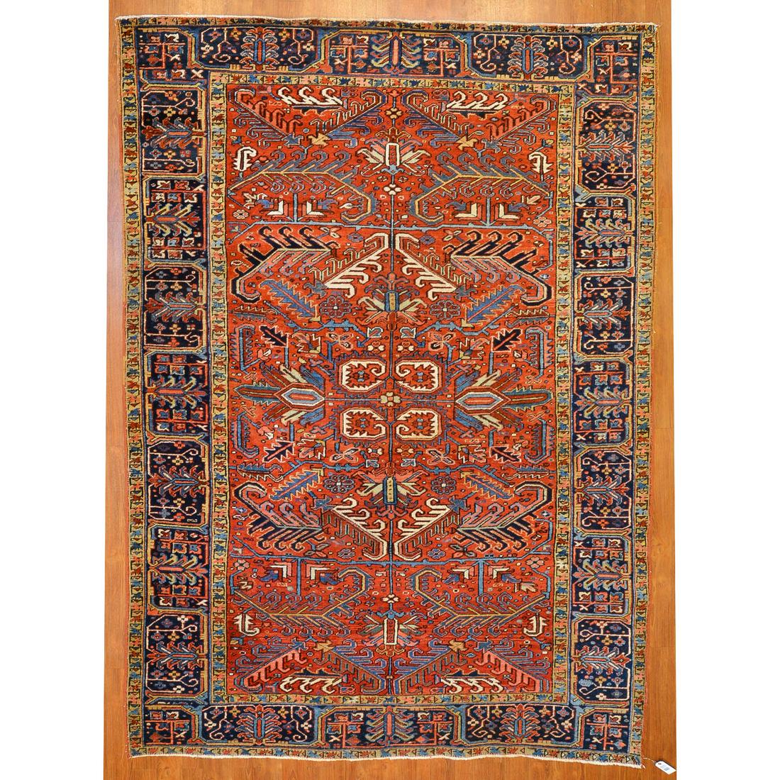 Semi-Antique Heriz Rug, Persia, 7.1 x 10: Second quarter-20th century; hand-knotted, wool pile.