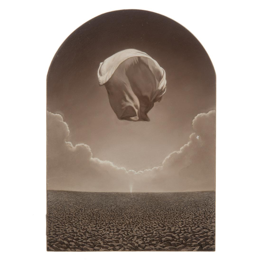 David Edward Linn. "Always Before Me," oil: (American, b. 1959). Oil on panel, 2001, signed on verso, further identifying information affixed on verso, 10 x 7 in., unframed. From the Estate of Eleanor McMillan, great granddaughter of President