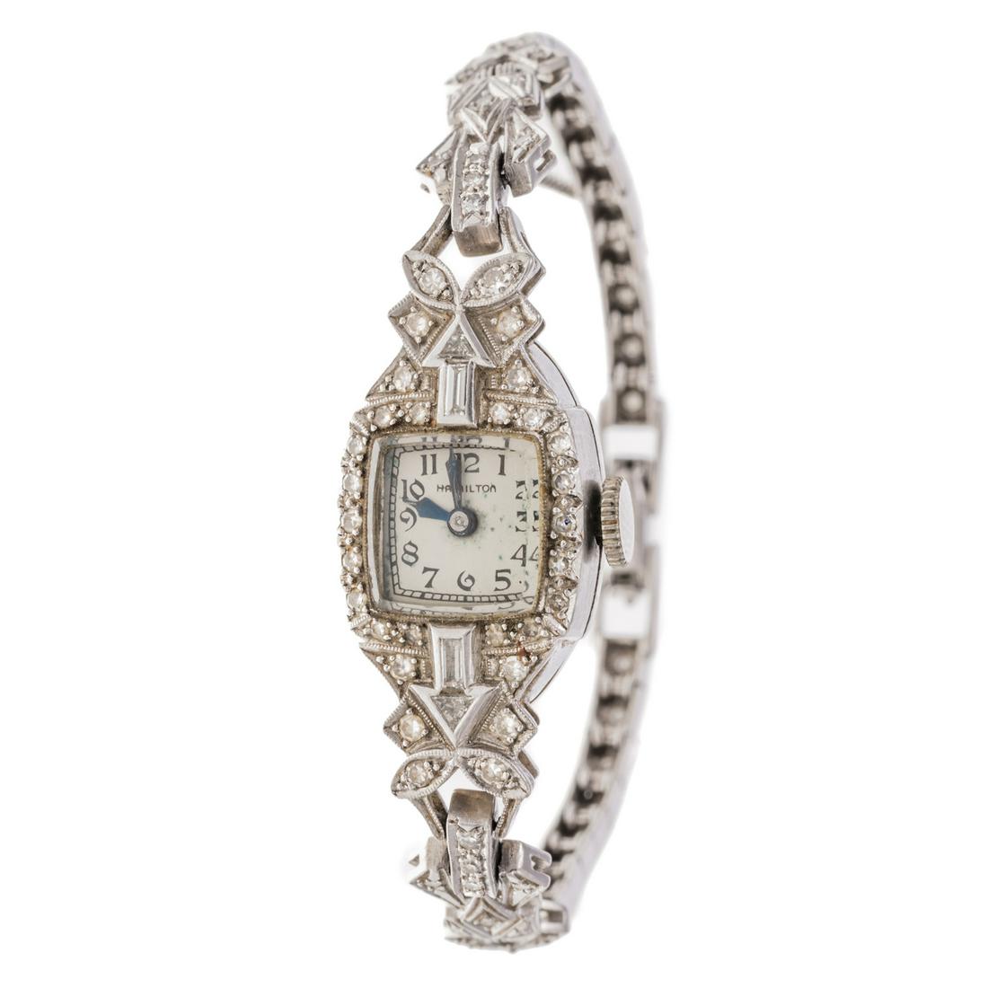 A Vintage Platinum & Iridium Diamond Wrist Watch