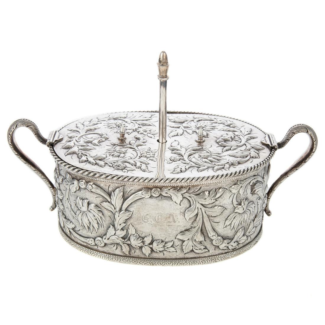 Rare S Kirk & Son Coin Silver Repousse Egg Coddle (1 of 5)