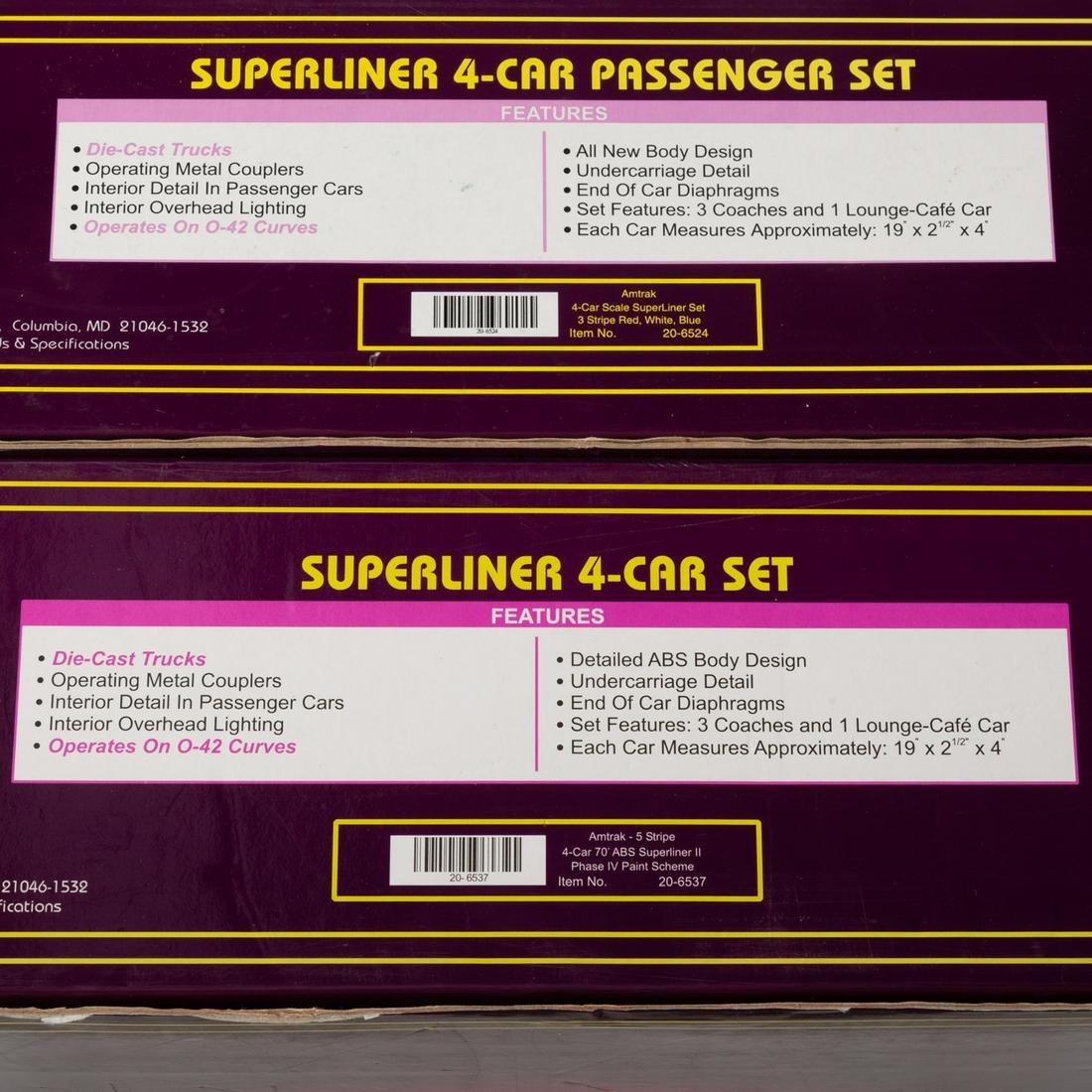 Two M.T.H. Superliner Four-Car Set (1 of 3)