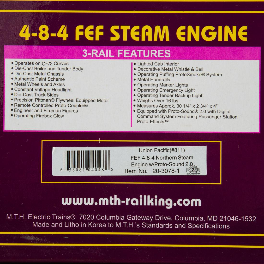 M.T.H. 4-8-4 FEF Steam Engine (1 of 2)