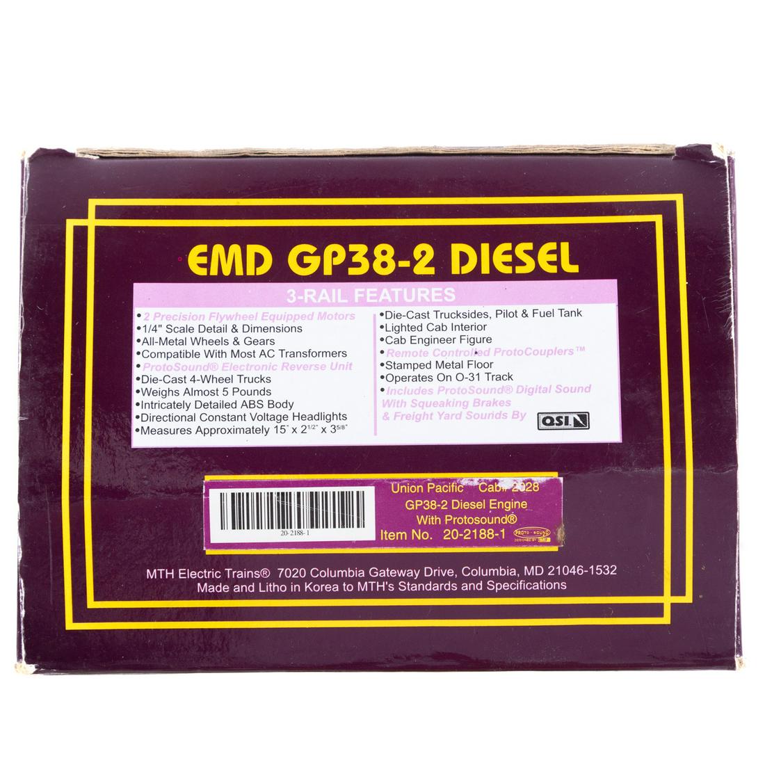 M.T.H. EMD GP38-2 Diesel Engine (1 of 2)